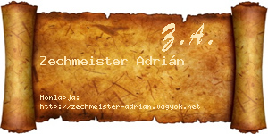 Zechmeister Adrián névjegykártya